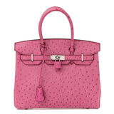 Ostrich Birkin 30 Fuchsia Pink