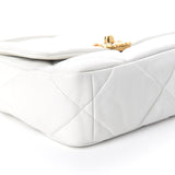 Goatskin Quilted Medium Chanel 19 Flap White