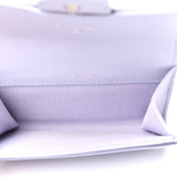 Caviar Quilted Flap Card Holder Wallet Light Purple