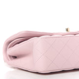 Caviar Quilted Small Double Flap Light Pink