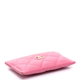 Caviar Quilted Card Holder Pink