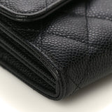 Caviar Quilted Large Gusset Flap Wallet Black