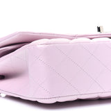 Lambskin Quilted Small Flap Iridescent Pink