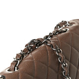 Caviar Quilted Jumbo Single Flap Brown