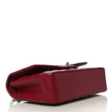 Lambskin Quilted Medium Double Flap Burgundy