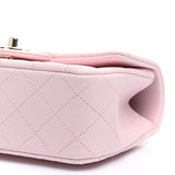 Lambskin Mini Top Handle Rectangular Flap Light Pink