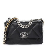 Lambskin Quilted Medium Chanel 19 Flap Black