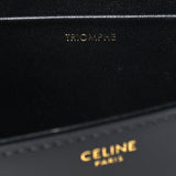 Shiny Calfskin Triomphe Shoulder Bag Black