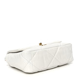 Goatskin Quilted Medium Chanel 19 Flap White