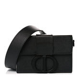 Ultra Matte Grained Calfskin 30 Montaigne Flap Bag Black