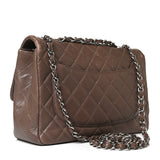 Caviar Quilted Jumbo Single Flap Brown