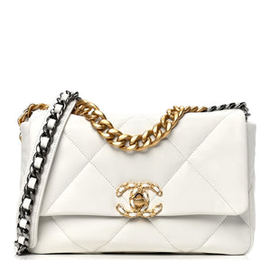 Goatskin Quilted Medium Chanel 19 Flap White – Trends Luxe