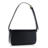 Shiny Calfskin Triomphe Shoulder Bag Black