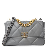 Lambskin Quilted Large Chanel 19 Flap Grey