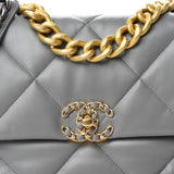 Lambskin Quilted Large Chanel 19 Flap Grey