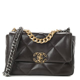 Lambskin Quilted Medium Chanel 19 Flap Brown