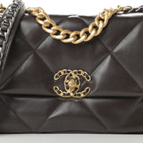 Lambskin Quilted Medium Chanel 19 Flap Brown