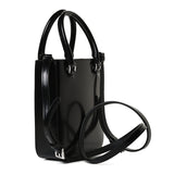 Small Brushed Leather Tote Bag Black