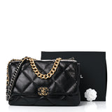 Lambskin Quilted Maxi 19 Flap Bag Black