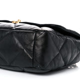 Lambskin Quilted Maxi 19 Flap Bag Black