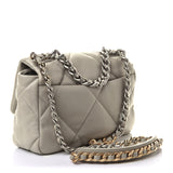 Lambskin Quilted Medium Chanel 19 Flap Grey