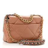 Lambskin Quilted Medium Chanel 19 Flap Brown