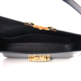 Shiny Calfskin Triomphe Shoulder Bag Black